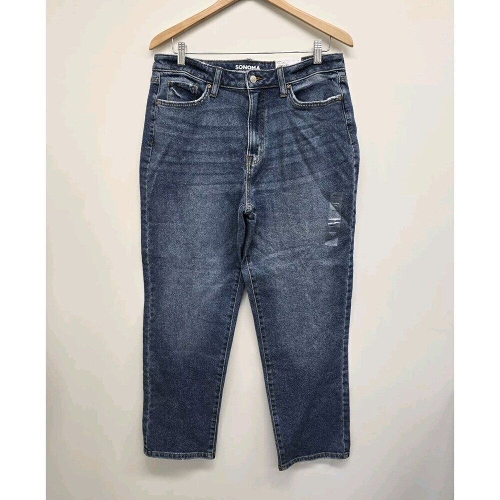 Sonoma Goods for Life Vintage Style Straight Jeans Denim High Rise Size 14 NEW